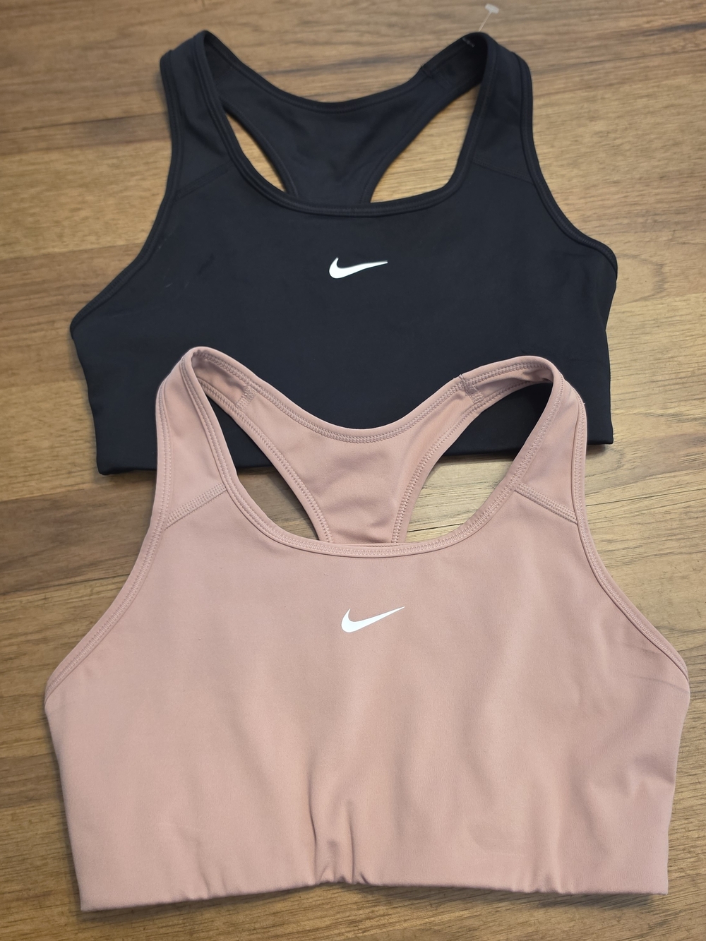 Nike Women's Dri-FIT Racerback Sports Bra - Black & Dusty Pink Lot Of 2 S-M
